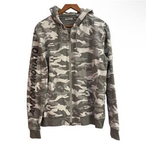 Antony Morato Camo Zip Hoodie XXL Gray Streetwear Military Print Full Zip Jacket
